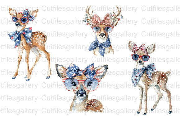 Download Vintage Reindeer 4th of July PNG - Png Collection