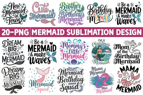 Download Mermaid-Sublimation PNG Design Bundle - Png Collection