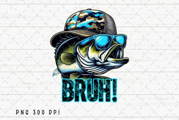 Download Bass Fish Funny Fishing Bruh Kids PNG - Png Collection