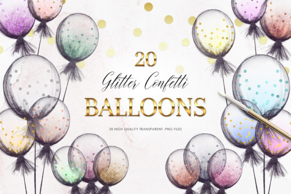 Download Glitter Balloons Clipart, Birthday PNG - Glitter balloons Collection