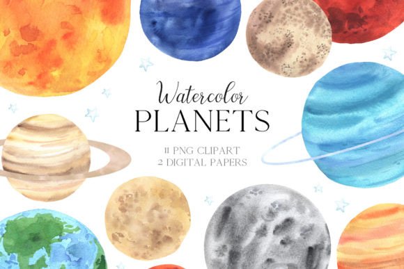 Download Watercolor Space Planets PNG Clipart - Png Collection