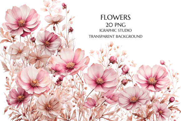Download Rose Gold and Pink Wildflowers PNG - Png Collection
