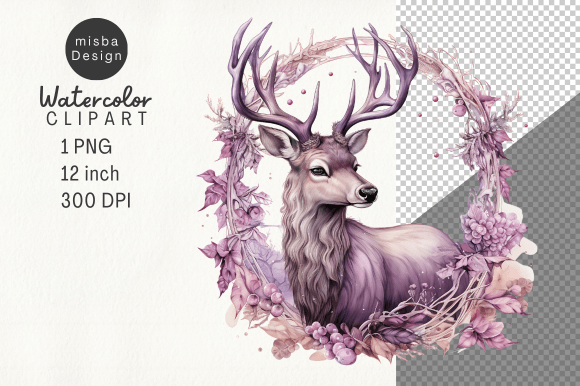 Download Vintage Christmas Deer Clipart PNG - Png Collection