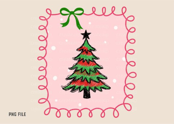 Download Cute Christmas Tree Coquette Frame PNG - Png Collection